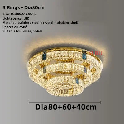 plafonnier led rond design nordique en acier inoxydable 	 modèle - vue 10 sur 12