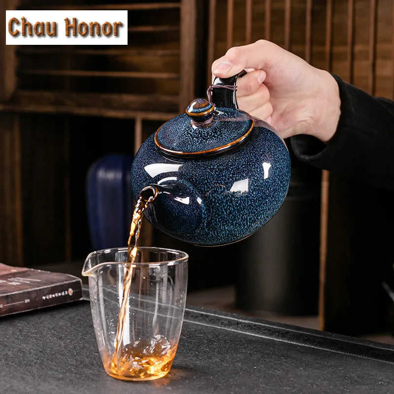 Théière temmoku rétro céramique grande capacité 800 ml - vue 3 sur 7