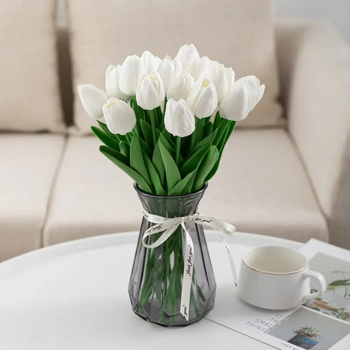 bouquet de tulipes artificielles luxe pour décoration intérieure et mariage - vue 6 sur 17