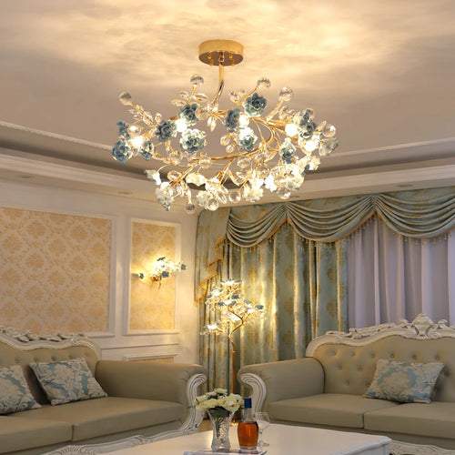 lustre en céramique italien éclairage cristal pour mariage et intérieur - vue 6 sur 14