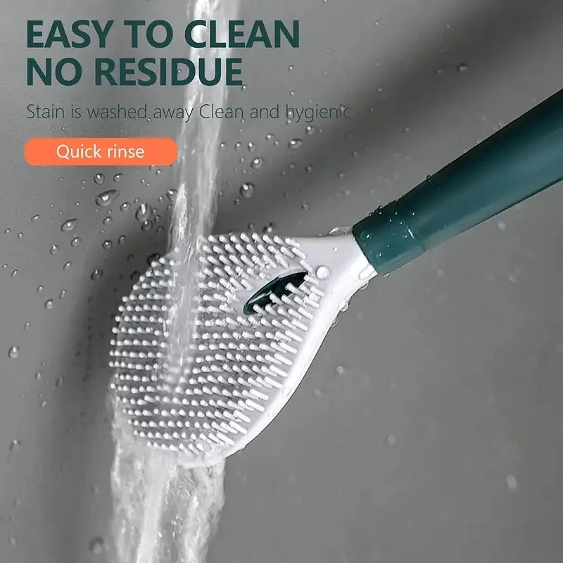 ensemble brosse de toilette avec support mural et manche long - vue 3 sur 8