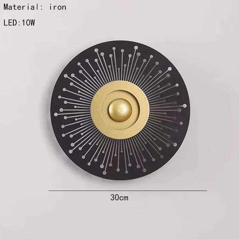 applique murale led ronde art déco pour ambiance chaleureuse - vue 10 sur 12