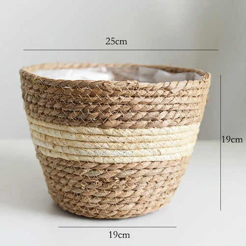 panier en paille pour plantes d'intérieur et d'extérieur - vue 19 sur 28