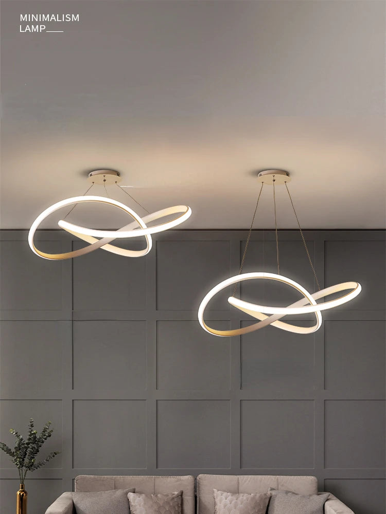 suspension LED torsadée design nordique intensité variable - vue 4 sur 8