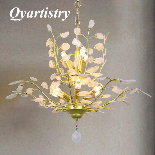 lustre led en agate naturelle idéal pour décoration romantique - vue 2 sur 15