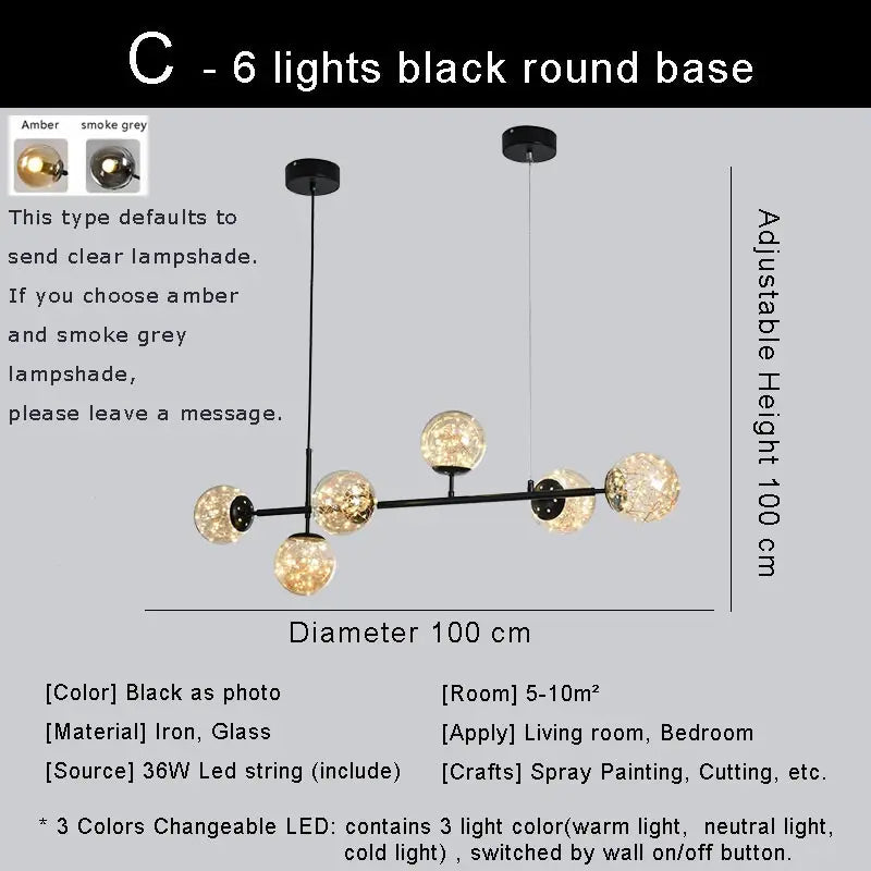 lustre led moderne design nordique pour décoration intérieure - vue 12 sur 18