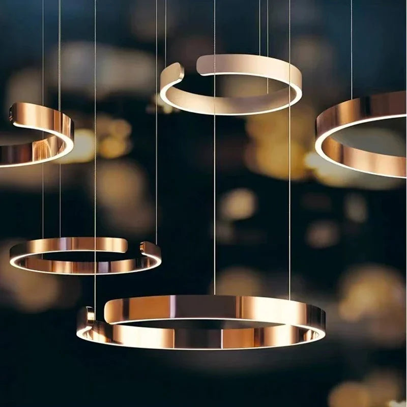 lustre à anneau en c design allemand avec couleurs changeantes - vue 3 sur 24