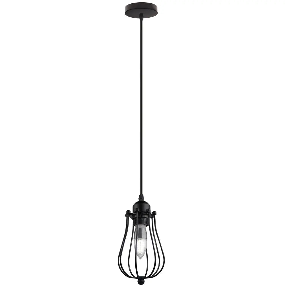 suspension vintage en métal abat-jour cage pour éclairage intérieur - vue 24 sur 24