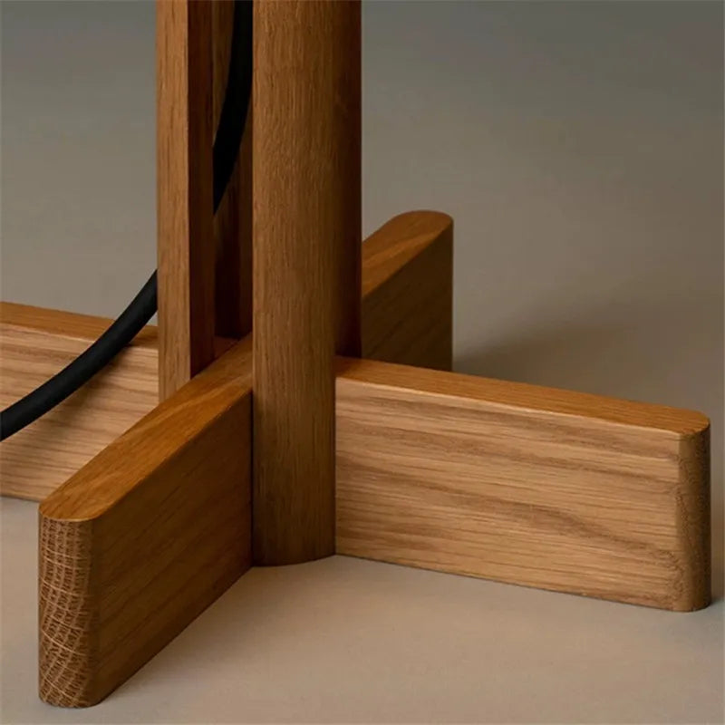 lampadaire rétro en bois pour décoration japonaise intérieur - vue 6 sur 9