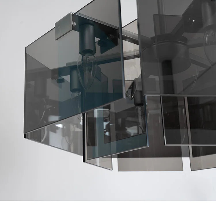 Nordic Minimalist Glass Chandelier with Black Creative Living Room  Bedroom, Dining Room, Italian Lighting Fixtures - vue 5 sur 6