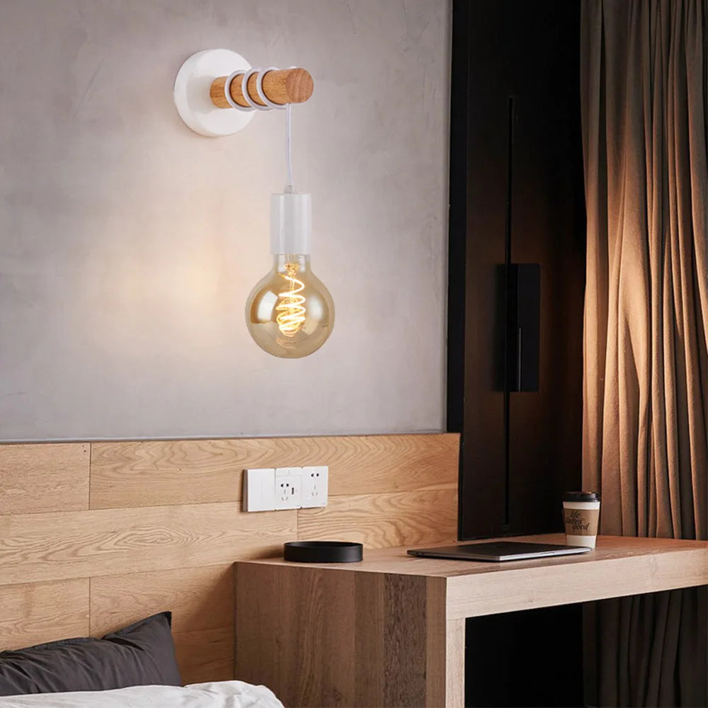 applique murale moderne en bois pour éclairage intérieur et extérieur - vue 5 sur 8
