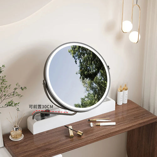 miroir décoratif à led rétro en bois pour maquillage - vue 7 sur 11