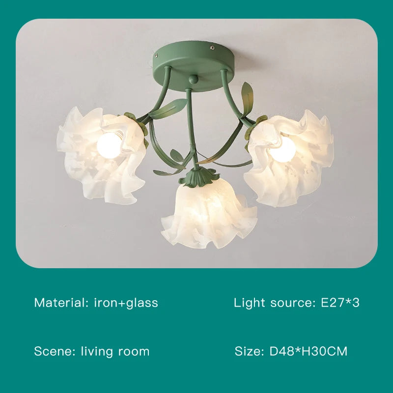 lustre nordique créatif à fleurs pour décoration intérieure - vue 10 sur 24