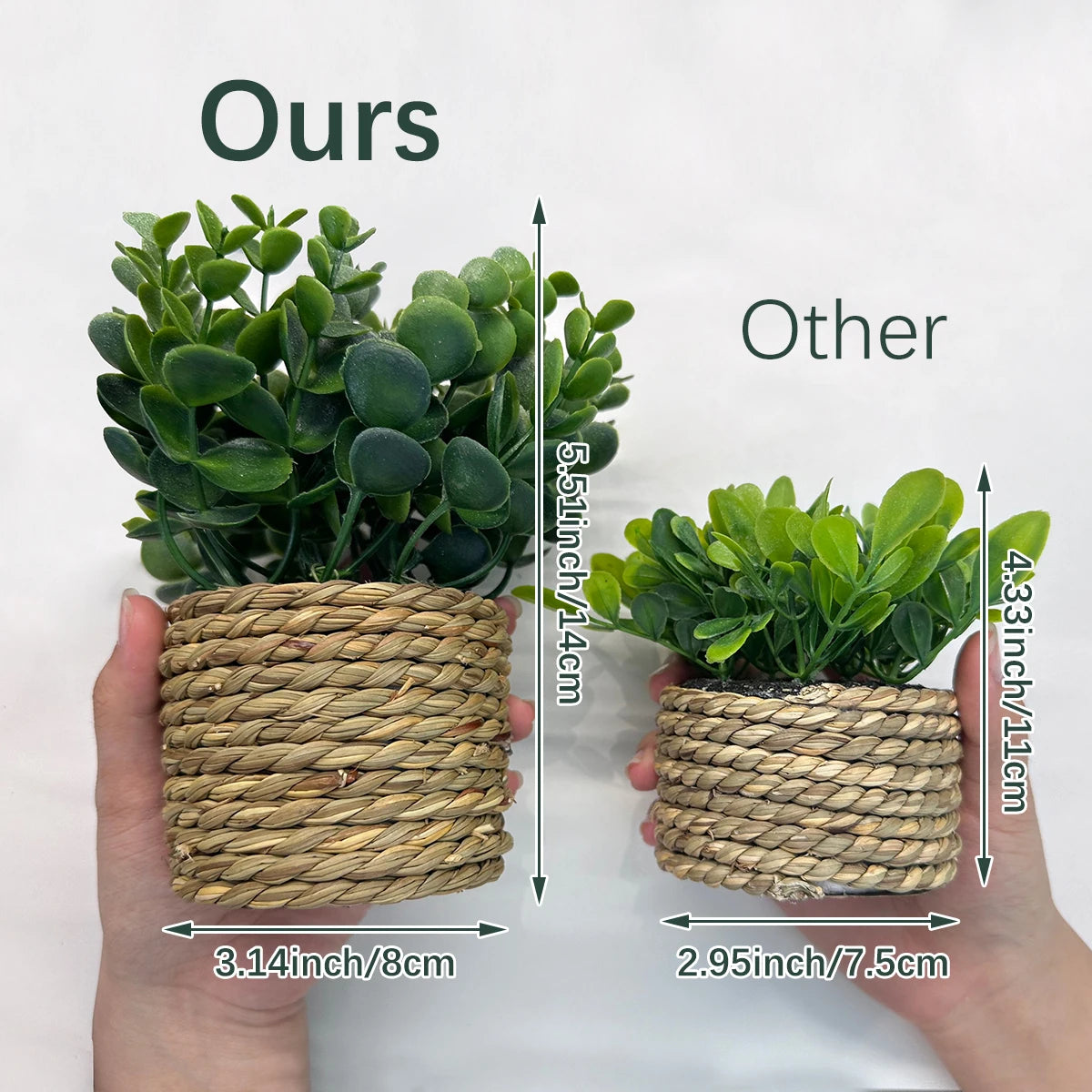 plantes artificielles fleurs eucalyptus décoratives en pot 17 cm - vue 5 sur 9