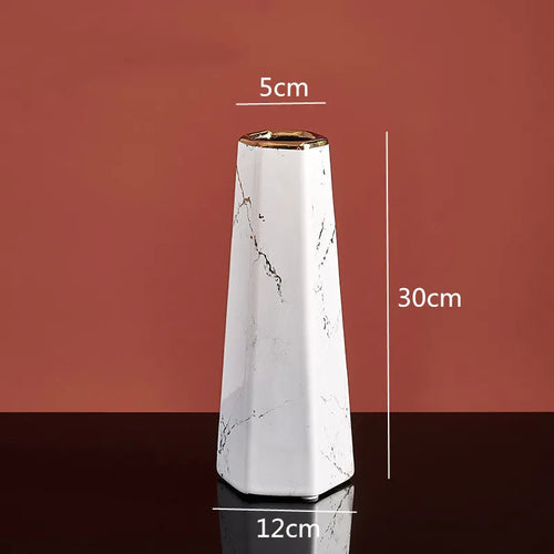 vase hexagonal en céramique pour arrangements floraux décoratifs - vue 11 sur 14
