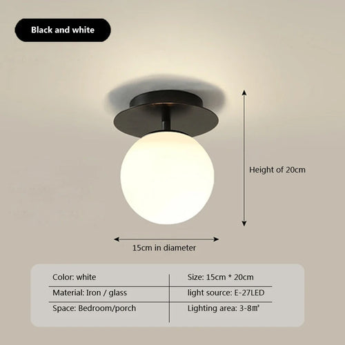 Plafonnier LED boule en verre moderne - vue 5 sur 14