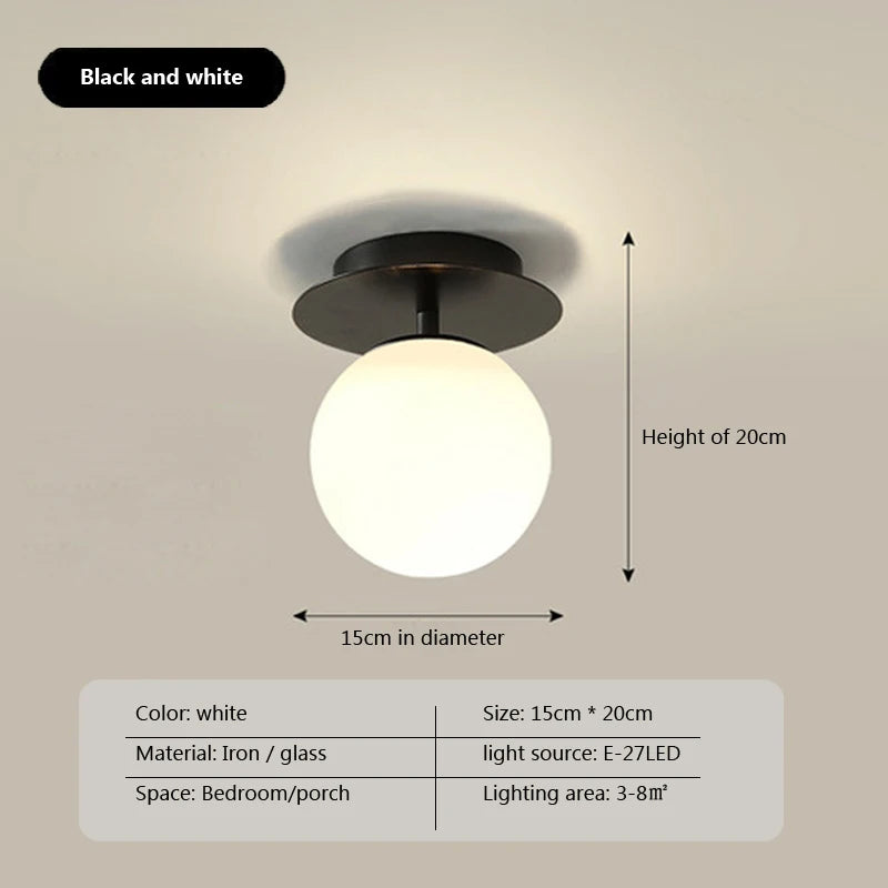 Plafonnier LED boule en verre moderne - vue 4 sur 14