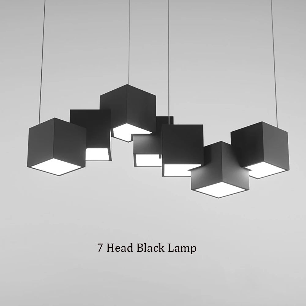 suspension led créative luminaire cube pour intérieur - vue 10 sur 10