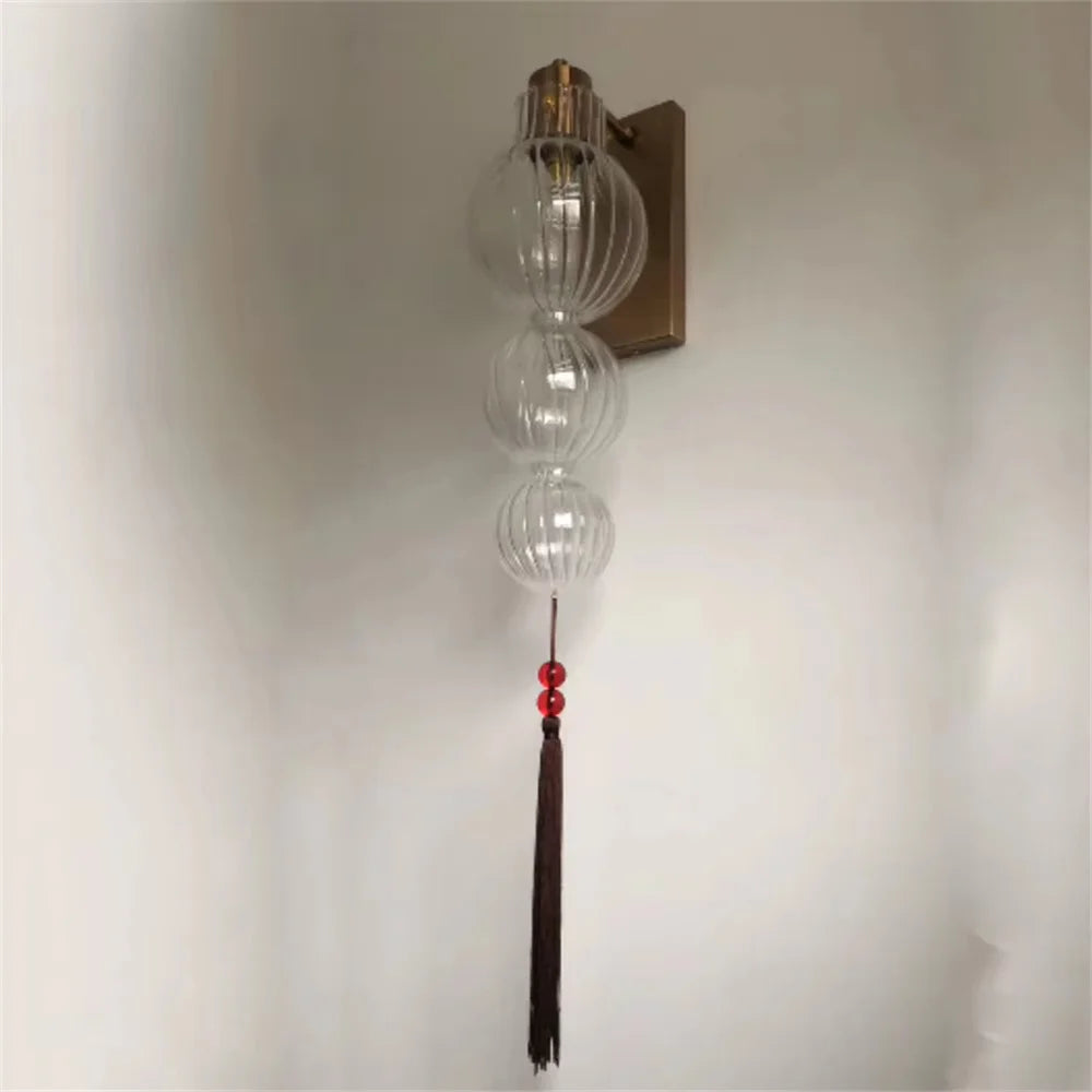 suspension en verre teinté style chinois pour décoration intérieure - vue 9 sur 15
