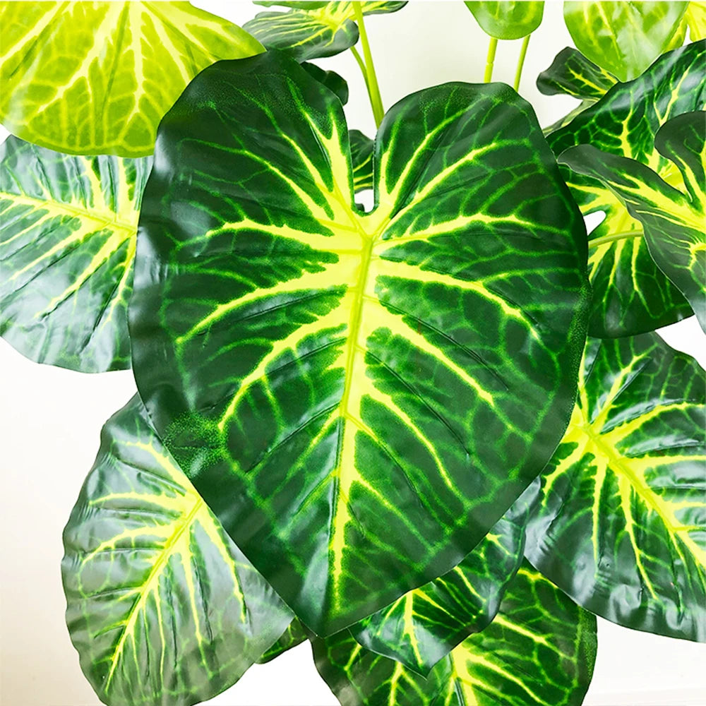 tortue tropicale artificielle avec branches et feuilles décoratives - vue 5 sur 9