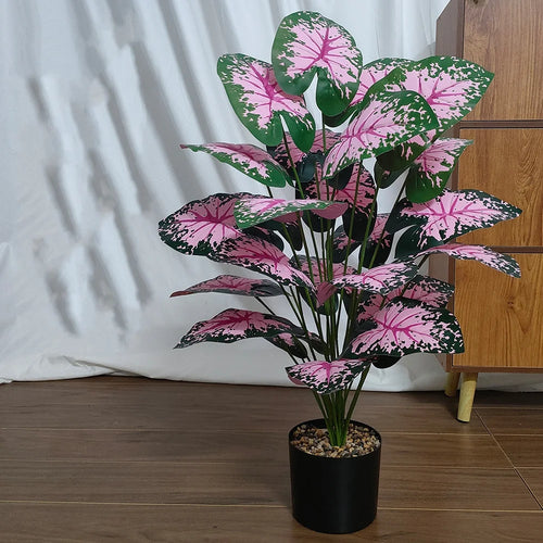 plantes artificielles à feuilles roses pour décoration intérieure et fêtes - vue 8 sur 8