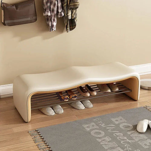 banc de rangement minimaliste pour chaussures avec siège design - vue 8 sur 12
