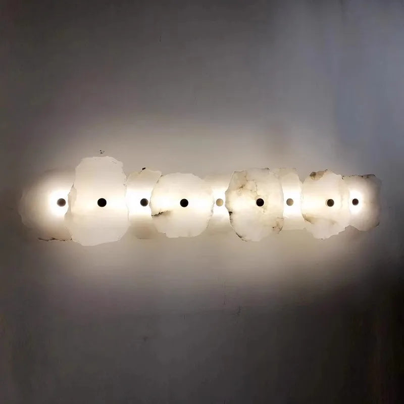 applique murale moderne en laiton et marbre naturel design luxe - vue 6 sur 12