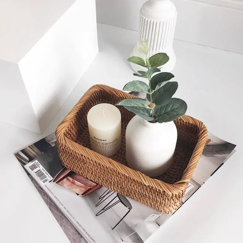 panier en rotin tressé pour fruits thé pain et rangement - vue 2 sur 12