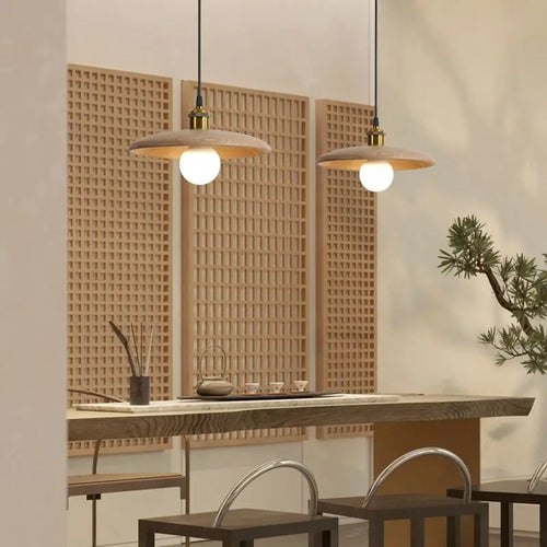 lampe suspendue nordique en bois massif pour intérieur décoratif - vue 3 sur 8