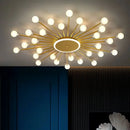 lustre moderne en verre avec éclairage led créatif intérieur