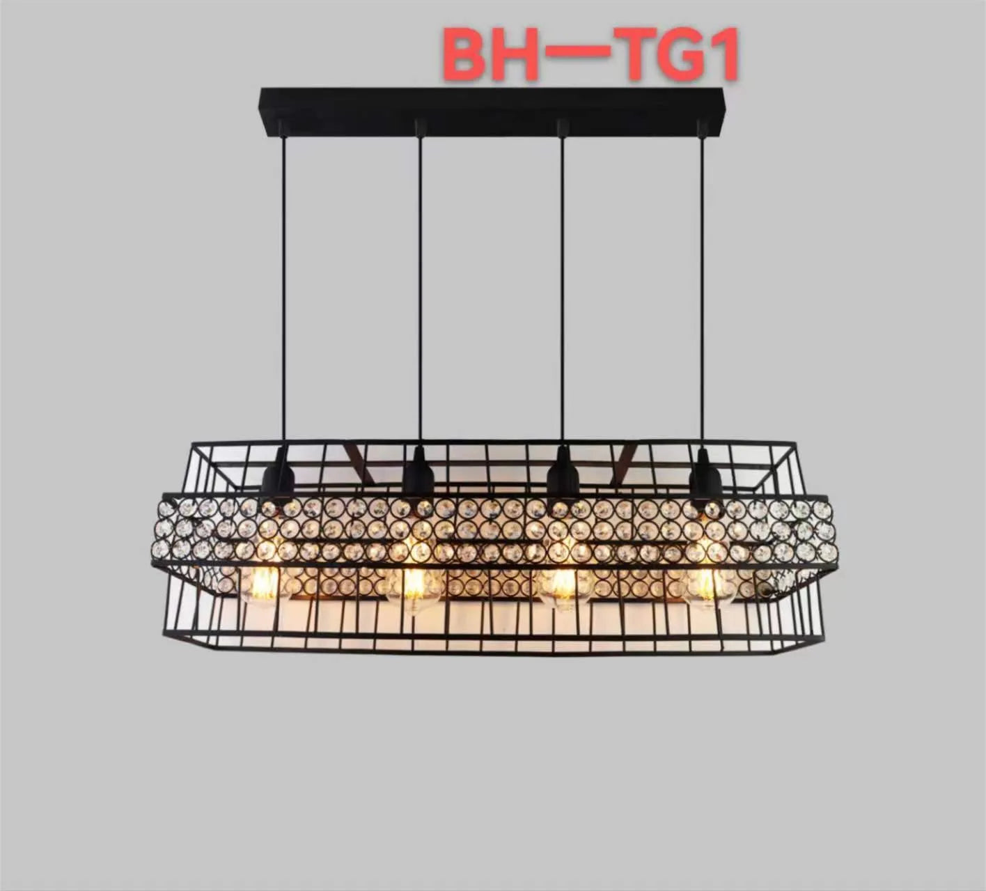 Loft Industrial Style Hexagonal Iron Art Dining Room Chandelier Retro Living Room Bedroom Lamp Bar Edison Creative Lamps - vue 3 sur 16