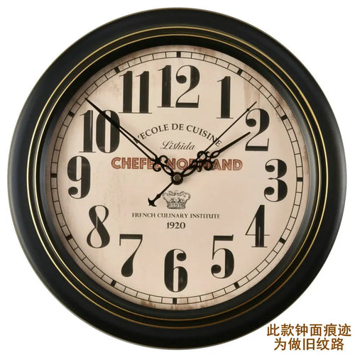 horloge murale vintage silencieuse design classique en métal - vue 21 sur 26