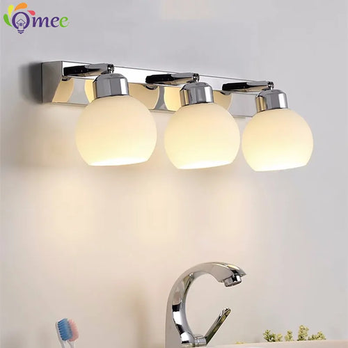 éclairage vanité salle bains cristal moderne chrome noir acier inoxydable miroir e26 - vue 3 sur 9