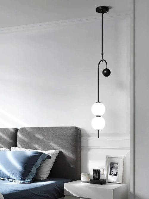 lustre led en fer et verre pour décoration intérieure - vue 4 sur 8