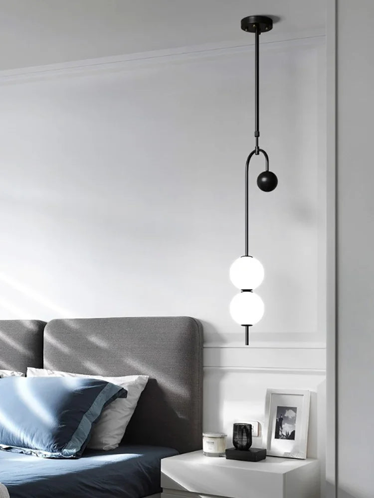 lustre led en fer et verre pour décoration intérieure - vue 3 sur 8