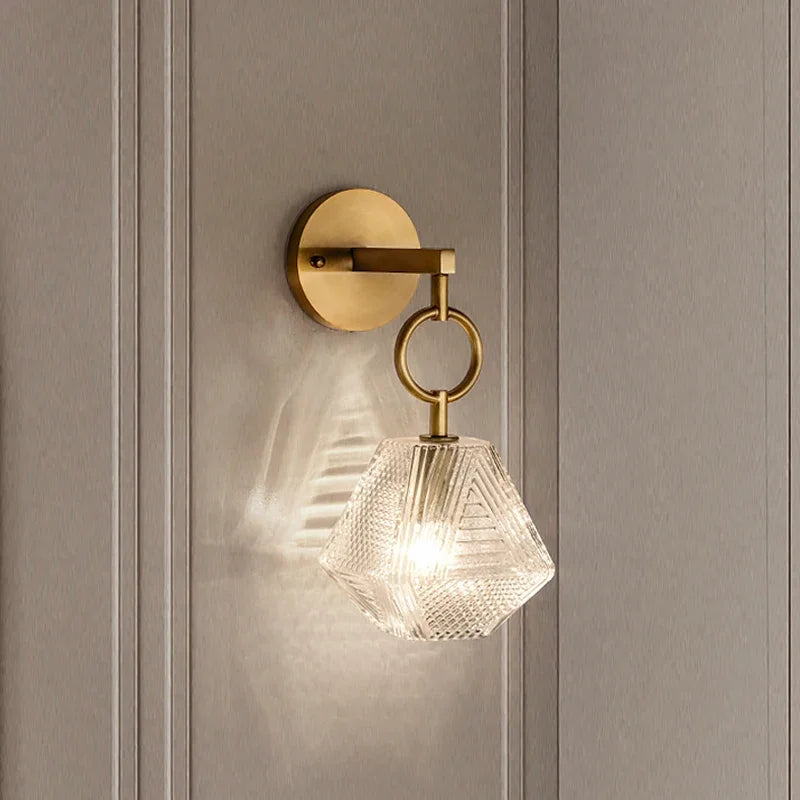applique murale en verre style nordique américain led vintage edison - vue 3 sur 7