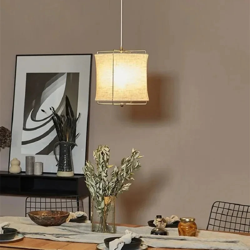suspension en coton et lin style wabi sabi fait main pour restaurants et hôtels - vue 6 sur 14