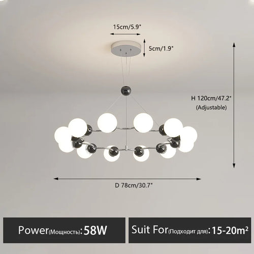lustre suspendu éclairage décoratif moderne pour la maison - vue 16 sur 21