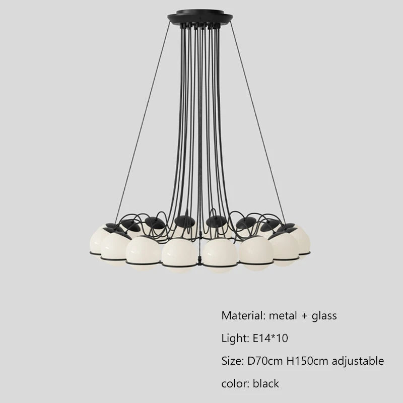 lustre minimaliste en verre pour décoration intérieure élégante