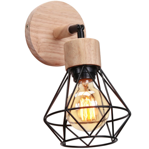 applique murale loft américain vintage en fer bois - vue 12 sur 14
