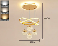 lustre circulaire moderne à intensité variable pour décoration intérieure