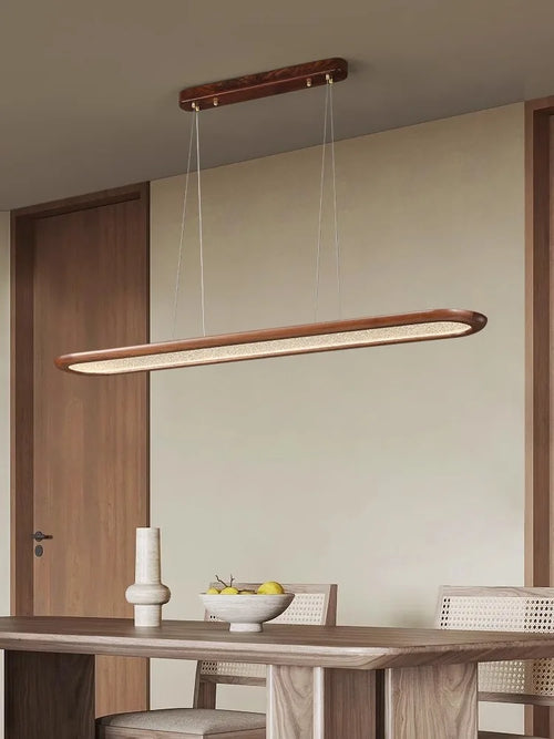 Suspension moderne en noyer pour bar led décoratif - vue 5 sur 9
