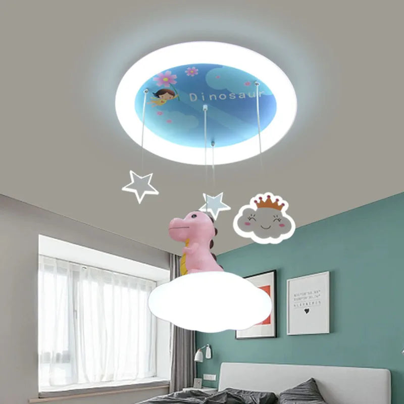 lustre créatif dinosaure led pour enfants soin des yeux - vue 3 sur 9