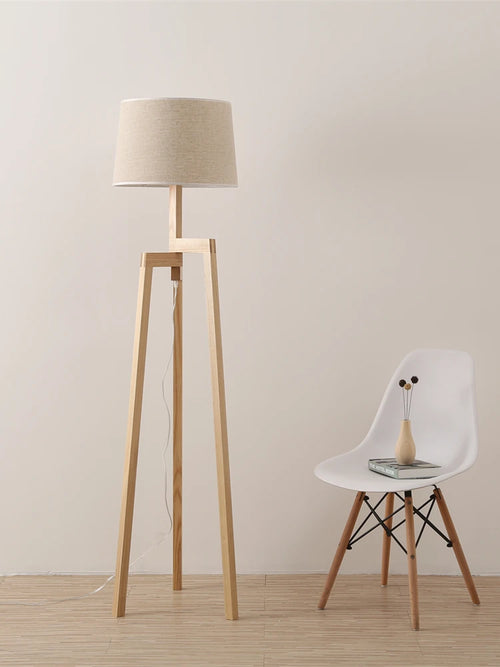 Lampes sur pied pour salon Vintage lampadaire en bois pied pour étude chambre chevet éclairage Led trépied lampe sur pied - vue 3 sur 5