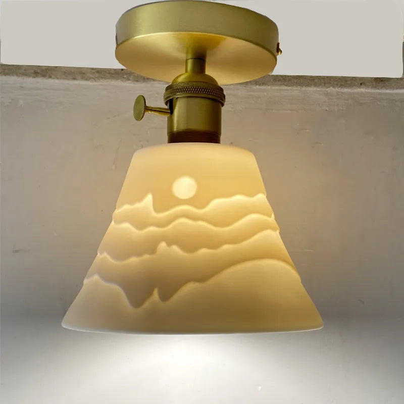 Lustre japonais en verre de laiton - vue 21 sur 23