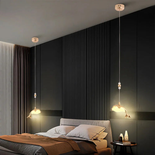 Style européen Villa Hall escalier lampe baleine lustre créatif salon luxe dauphin chambre suspension éclairage - vue 5 sur 14