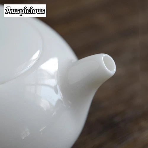 Théière dehua porcelaine poignée latérale style jade ancien - vue 6 sur 7