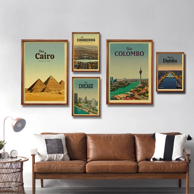 affiche vintage de voyage pour passionnés de tourisme - vue 3 sur 6
