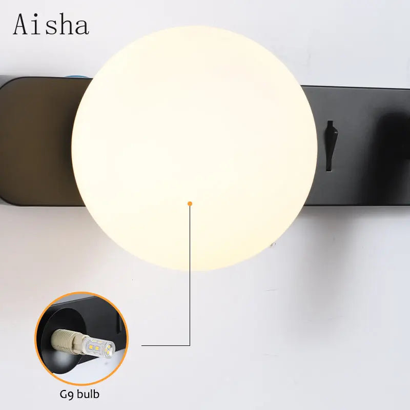 applique murale led décorative design lune nordique intérieur - vue 5 sur 8