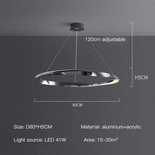 suspension led moderne avec design artistique et télécommande - vue 15 sur 16